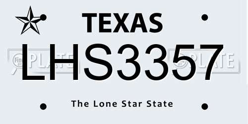 LHS3357 Texas License Plate