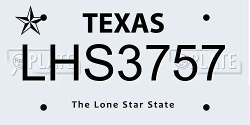 LHS3757 Texas License Plate