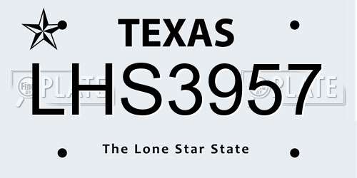 LHS3957 Texas License Plate
