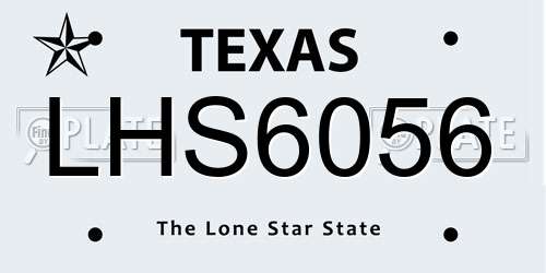 LHS6056 Texas License Plate