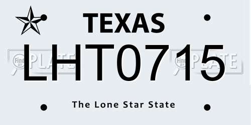 LHT0715 Texas License Plate