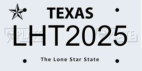 LHT2025 Texas License Plate
