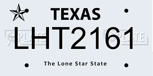 LHT2161 Texas License Plate