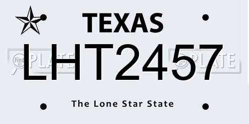 LHT2457 Texas License Plate