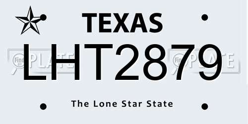 LHT2879 Texas License Plate