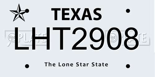 LHT2908 Texas License Plate