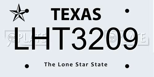 LHT3209 Texas License Plate