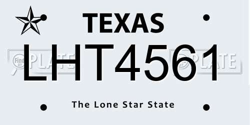 LHT4561 Texas License Plate