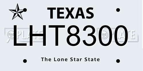 LHT8300 Texas License Plate