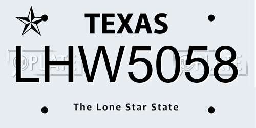 LHW5058 Texas License Plate