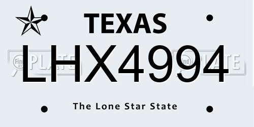 LHX4994 Texas License Plate