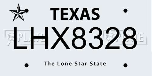 LHX8328 Texas License Plate