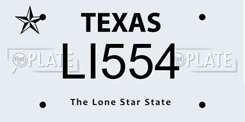 LI554 Texas License Plate