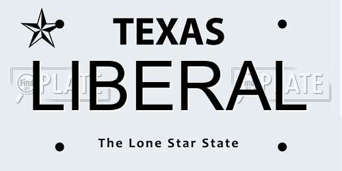 LIBERAL Texas License Plate