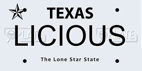 LICIOUS Texas License Plate
