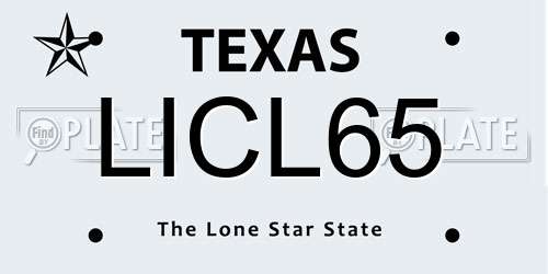 LICL65 Texas License Plate