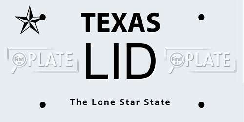 LID Texas License Plate