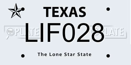 LIF028 Texas License Plate