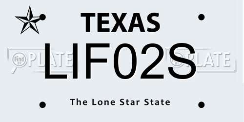 LIF02S Texas License Plate