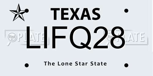 LIFQ28 Texas License Plate