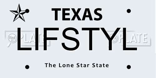 LIFSTYL Texas License Plate