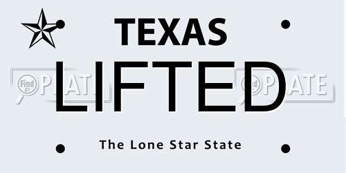 LIFTED Texas License Plate