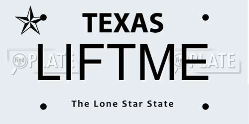 LIFTME Texas License Plate