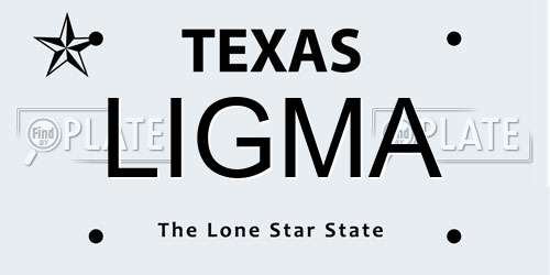 LIGMA Texas License Plate