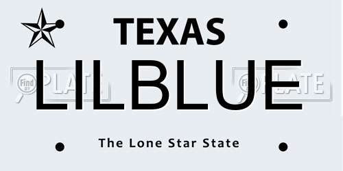 LILBLUE Texas License Plate