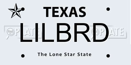 LILBRD Texas License Plate
