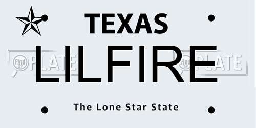 LILFIRE Texas License Plate