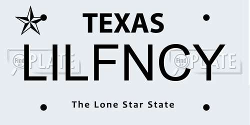 LILFNCY Texas License Plate