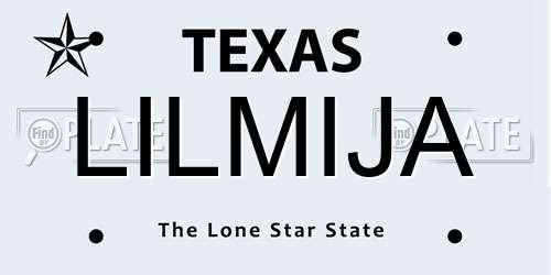 LILMIJA Texas License Plate