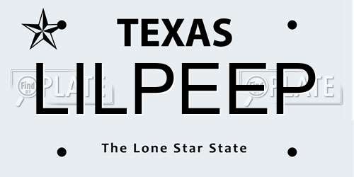 LILPEEP Texas License Plate