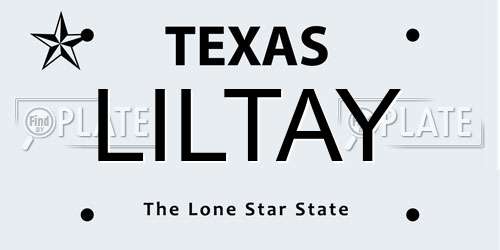 LILTAY Texas License Plate