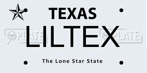 LILTEX Texas License Plate