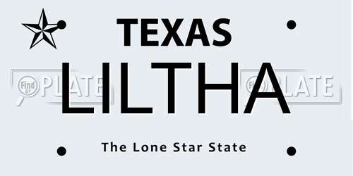 LILTHA Texas License Plate
