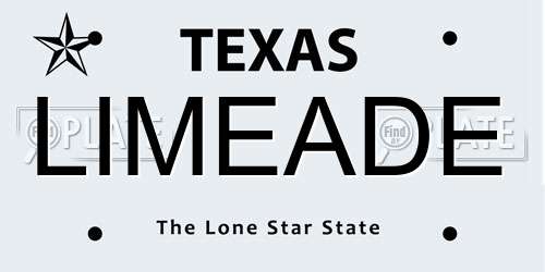 LIMEADE Texas License Plate