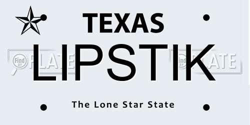 LIPSTIK Texas License Plate