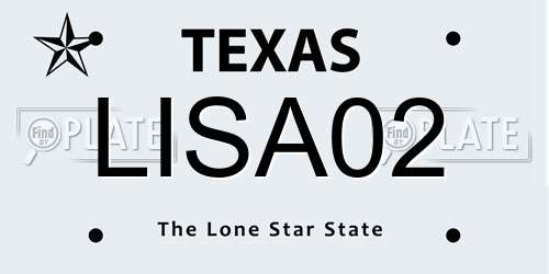 LISA02 Texas License Plate