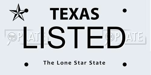 LISTED Texas License Plate