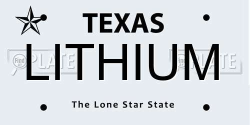LITHIUM Texas License Plate