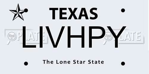 LIVHPY Texas License Plate