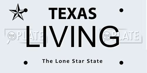 LIVING Texas License Plate