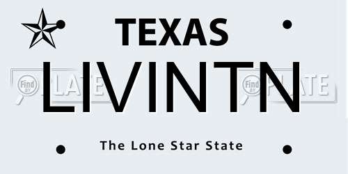 LIVINTN Texas License Plate