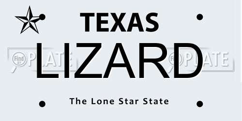 LIZARD Texas License Plate