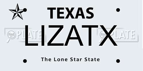 LIZATX Texas License Plate