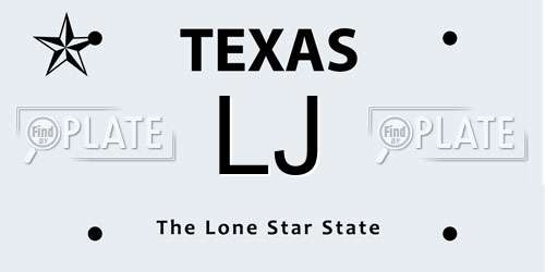 LJ Texas License Plate