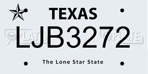 LJB3272 Texas License Plate