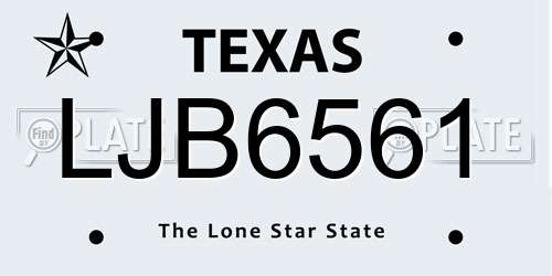 LJB6561 Texas License Plate